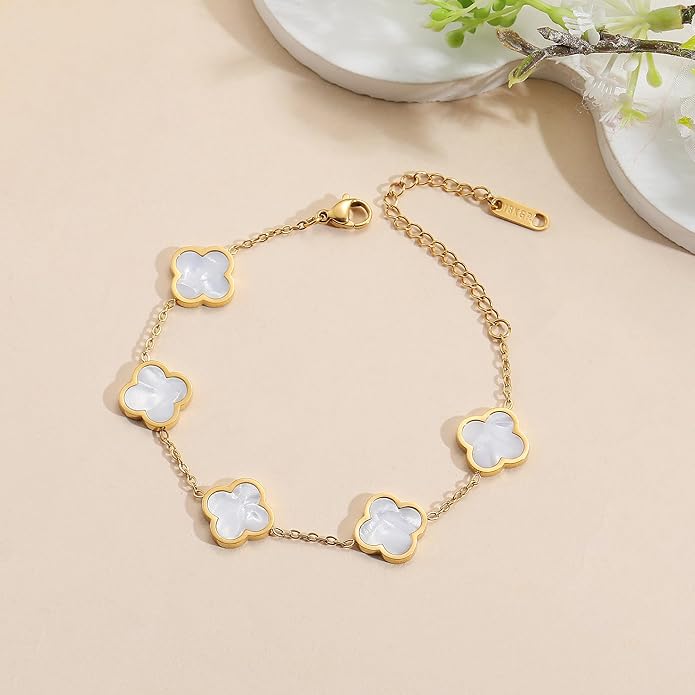 18K Gold Plated Clover Lucky Bracelet for Women