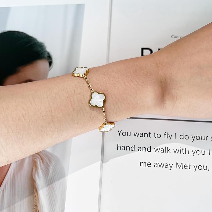 18K Gold Plated Clover Lucky Bracelet for Women