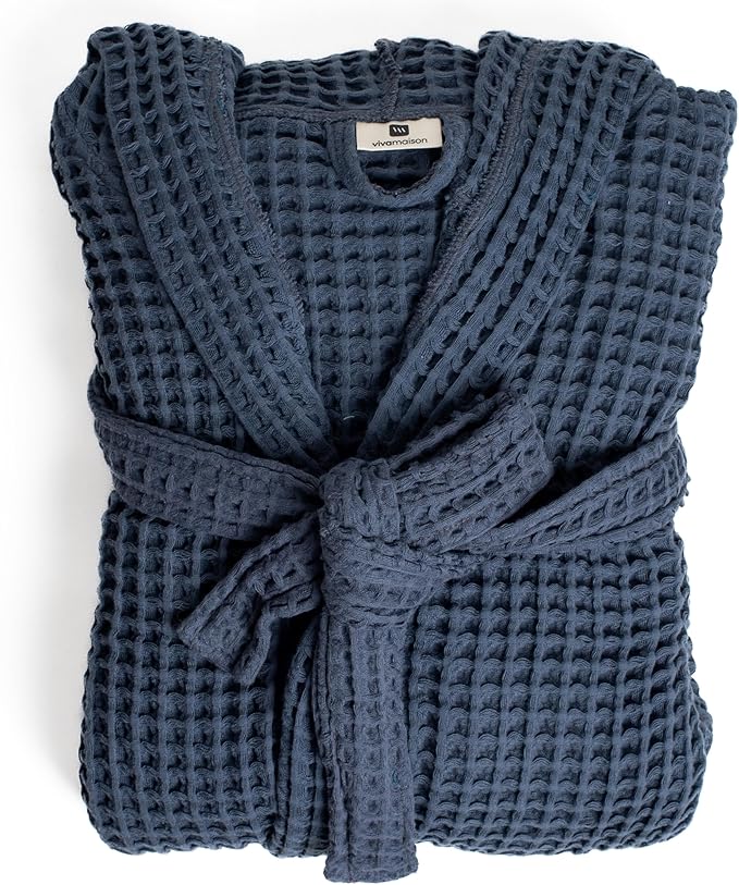 Men's Hooded Turkish Cotton Waffle Robe