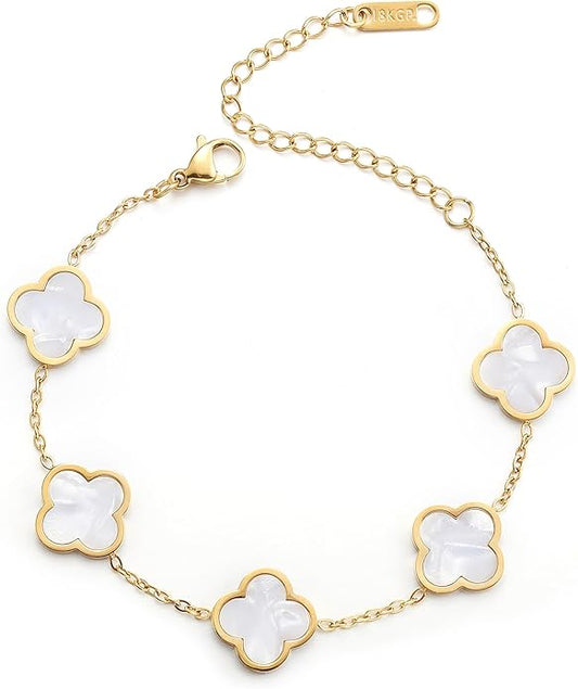 18K Gold Plated Clover Lucky Bracelet for Women